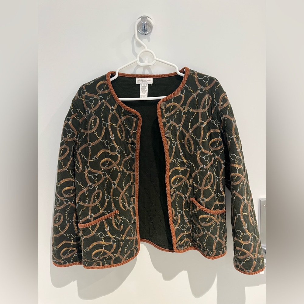 Vintage 90s Jones New York Equestrian Quilted Jacket
